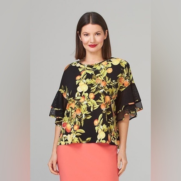 Joseph Ribkoff Black/Multi Top Blouse - Picture 2 of 16